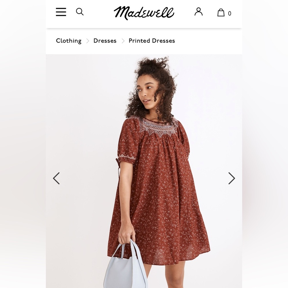 MADEWELL EMBROIDERED BABYDOLL DRESS
